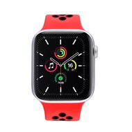 Solo Loop Sportbandje - Maat: S - Rood + Zwart - Geschikt voor Apple Watch 44mm / 45mm&nbsp;/ 46mm / 49mm