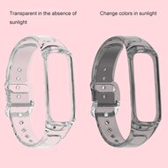 Doorzichtige TPU band (zon verkleurend) - Transparant zwart - Samsung Galaxy Fit 2