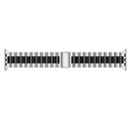 Stalen schakelband - Zilver met zwart - Geschikt voor Apple watch 44mm / 45mm&nbsp;/ 46mm / 49mm