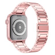 Stalen schakelband - Ros&eacute; goud - Geschikt voor Apple watch 44mm / 45mm&nbsp;/ 46mm / 49mm