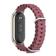 Ocean siliconen bandje - Wijnrood - Xiaomi Smart Band 8 / 9 / 10