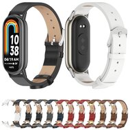PU leren bandje - Zwart met zwarte aansluiting - Xiaomi Smart Band 8 / 9 / 10