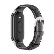 Echt leren bandje - Zwart - Xiaomi Smart Band 8 / 9 / 10