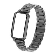 Metalen schakelband met case - Zwart - Xiaomi Smart band 7 Pro