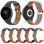 Luxe leren bandje - Zwart - Xiaomi Mi Watch / Xiaomi Watch 2 / Xiaomi Watch S1 / S2 / S3 / S4