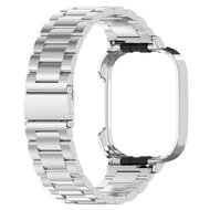Stalen schakelband met case - Zilver - Xiaomi Redmi Watch 3
