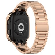 Stalen schakelband met case - Ros&eacute; / champagne goud - Xiaomi Redmi Watch 3
