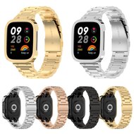 Stalen schakelband met case - Ros&eacute; / champagne goud - Xiaomi Redmi Watch 3