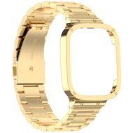Stalen schakelband met case - Goud - Xiaomi Redmi Watch 3