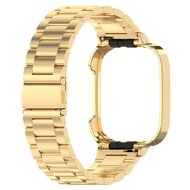Stalen schakelband met case - Goud - Xiaomi Redmi Watch 3