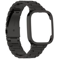 Stalen schakelband met case - Zwart - Xiaomi Redmi Watch 3