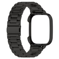 Stalen schakelband met case - Zwart - Xiaomi Redmi Watch 3