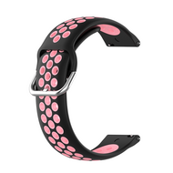 Siliconen sportbandje met gesp - Zwart + lichtroze - Samsung Galaxy Watch 4 - 40mm / 44mm