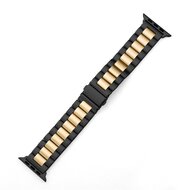 Stalen schakelband - Zwart met goud - Geschikt voor Apple watch 44mm / 45mm&nbsp;/ 46mm / 49mm