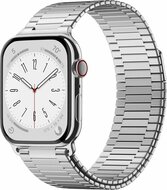 Magnetische stalen band - Zeer sterke magneet - Zilver - Geschikt voor Apple Watch 44mm / 45mm&nbsp;/ 46mm / 49mm
