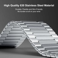 Magnetische stalen band - Zeer sterke magneet - Zilver - Geschikt voor Apple Watch 44mm / 45mm&nbsp;/ 46mm / 49mm