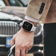 Magnetische stalen band - Zeer sterke magneet - Zilver - Geschikt voor Apple Watch 44mm / 45mm&nbsp;/ 46mm / 49mm