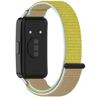 Sport loop nylon bandje - Beige / geel - Huawei Band 10 / 9 / 8