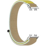 Sport loop nylon bandje - Beige / geel - Huawei Band 10 / 9 / 8