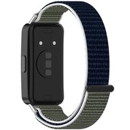Sport loop nylon bandje - Blauw / groen - Huawei Band 10 / 9 / 8