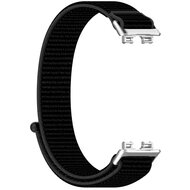 Sport loop nylon bandje - Zwart - Huawei Band 10 / 9 / 8