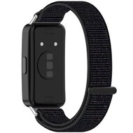 Sport loop nylon bandje - Zwart gem&ecirc;leerd - Huawei Band 10 / 9 / 8