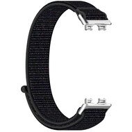 Sport loop nylon bandje - Zwart gem&ecirc;leerd - Huawei Band 10 / 9 / 8