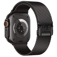 Milanese loop band met klik-sluiting - Zwart - Geschikt voor Apple Watch 38mm / 40mm / 41mm / 42mm