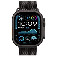 Milanese loop band met klik-sluiting - Zwart - Geschikt voor Apple Watch 38mm / 40mm / 41mm / 42mm