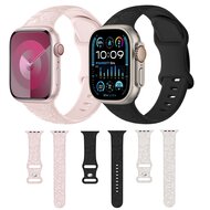 Siliconen bandje Rozen Print - Roze - Geschikt voor Apple Watch 38mm / 40mm / 41mm / 42mm