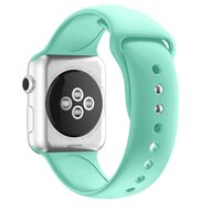 Siliconen sportbandje - Mint Groen - Dubbele druksluiting - Geschikt voor Apple Watch 38mm / 40mm / 41mm / 42mm