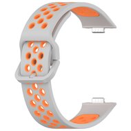 Tweekleurige siliconen band - Grijs met oranje - Huawei Watch Fit 3 / Fit 4