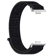 Sport loop nylon bandje - Zwart gem&ecirc;leerd - Huawei Watch Fit 3 / Fit 4