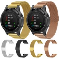 Milanese bandje - Zwart - Large - Garmin Fenix 7X / 6X / 5X