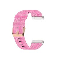 Fitbit Versa 3 &amp; Sense 1 - Canvas nylon bandje - Roze