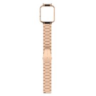 Stalen schakelband met case - Ros&eacute; goud - Xiaomi Redmi Watch 2 (Lite)