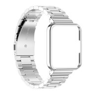 Stalen schakelband met case - Zilver - Xiaomi Redmi Watch 2 (Lite)