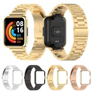 Stalen schakelband met case - Zilver - Xiaomi Redmi Watch 2 (Lite)