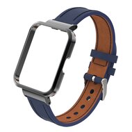 Leren band met case - Donkerblauw - Xiaomi Redmi Watch 2 (Lite)