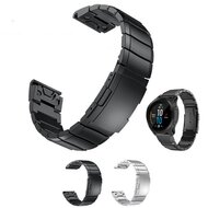 Stainless steel schakelband - Zwart - Garmin Fenix 7X / 6X / 5X