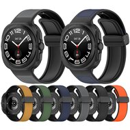 Hybrid leer + siliconen band - Lichtbruin - Samsung Galaxy Watch Ultra 47mm
