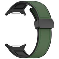 Hybrid leer + siliconen band - Donkergroen - Samsung Galaxy Watch Ultra 47mm