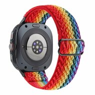 Elastische solo loop nylon bandje - Regenboog - Samsung Galaxy Watch 8 Classic - 46mm