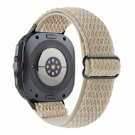 Elastische solo loop nylon bandje - Beige - Samsung Galaxy Watch 8 Classic - 46mm