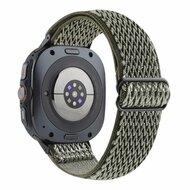 Elastische solo loop nylon bandje - Donkergroen - Samsung Galaxy Watch 8 Classic - 46mm