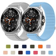 Nylon ribbelbandje - Donkerpaars - Samsung Galaxy Watch 8 - 40mm / 44mm