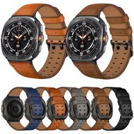 Leren band met twin gesp - Grijs - Samsung Galaxy Watch 8 - 40mm / 44mm