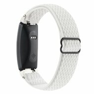 FitBit Inspire 2 &amp; Ace 3 - Elastische solo loop nylon bandje - Wit