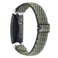FitBit Inspire 2 &amp; Ace 3 Elastische solo loop nylon bandje - Donkergroen