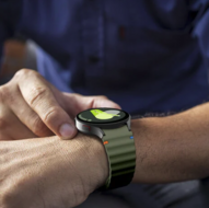 Wave Sportband - Maat: S/M - Donkergroen -  Samsung Galaxy Watch 6 Classic - 47mm &amp; 43mm